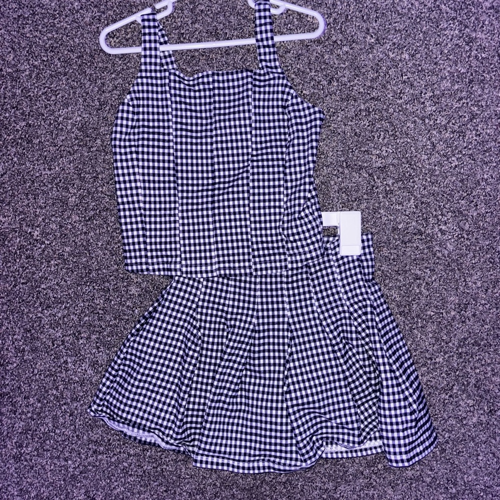 Tilly's Black and White Gingham Skirt Set